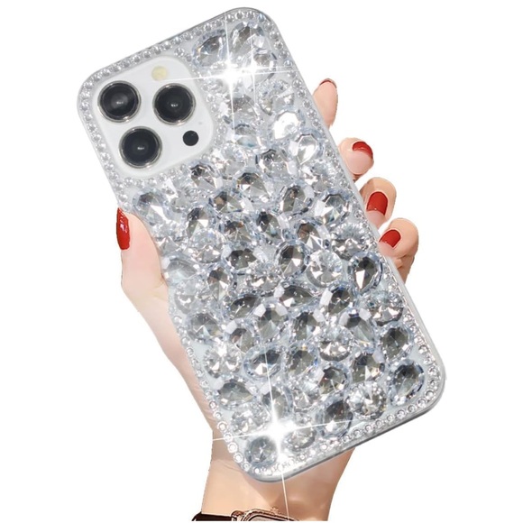 bedazzled iPhone 13 mini phone case | jeweled iPhone case | diamonds - Picture 4 of 4